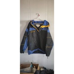 Vintage Columbia Sportswear Blue Yellow Black Pullover Anorak Jacket Men's L